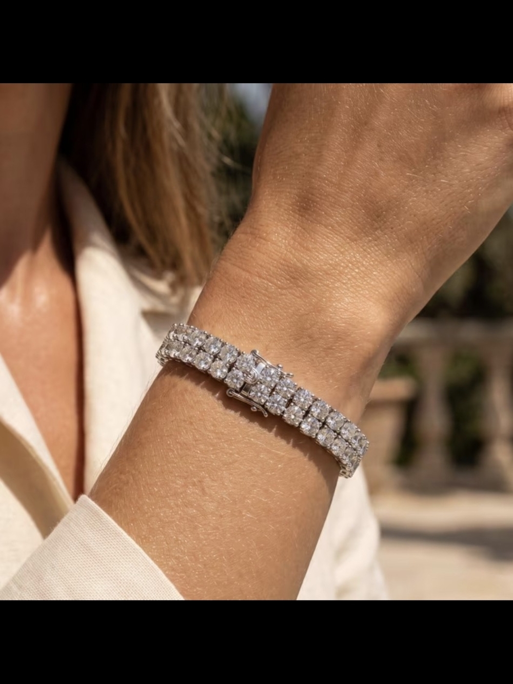 VVS1 Double Row 3MM Moissanite Tennis Bracelet * New 8.5 Inch